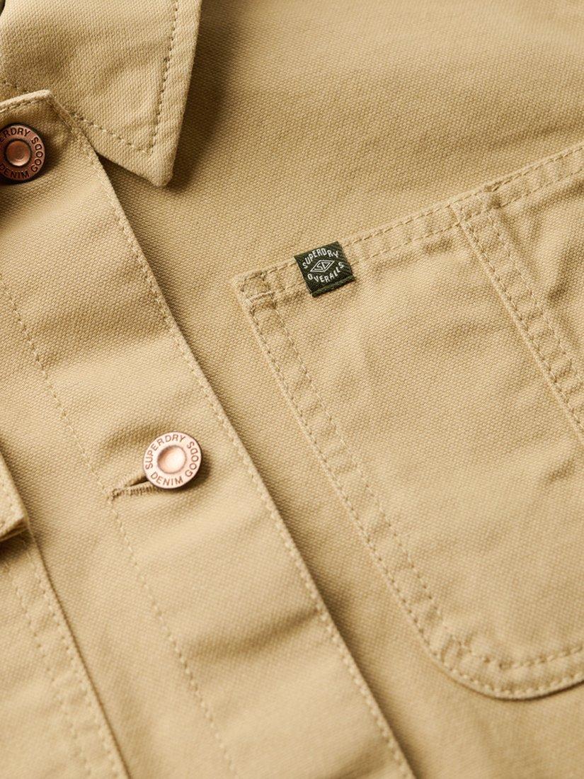 Product image 6 of 6, which shows Superdry Embroidered Chore Jacket, Canyon Beige, 8
