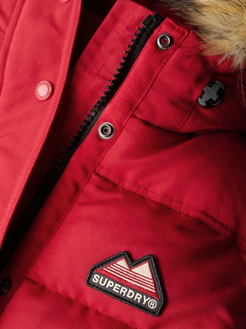 Product image 5 of 5, which shows Superdry Everest Faux Fur Gilet, Barndoor Red, 8