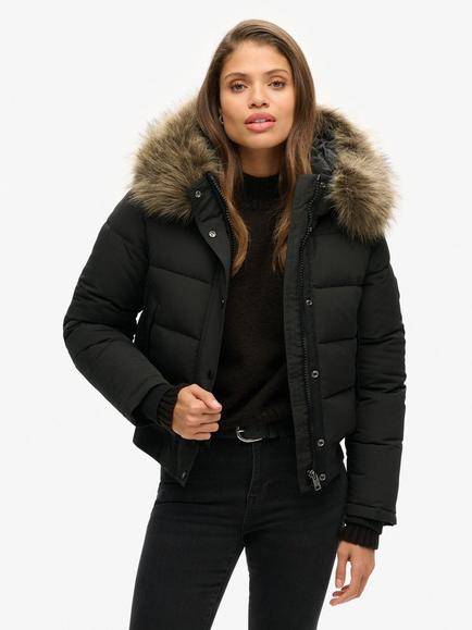 Superdry Everest Hooded Bomber Jacket, Black