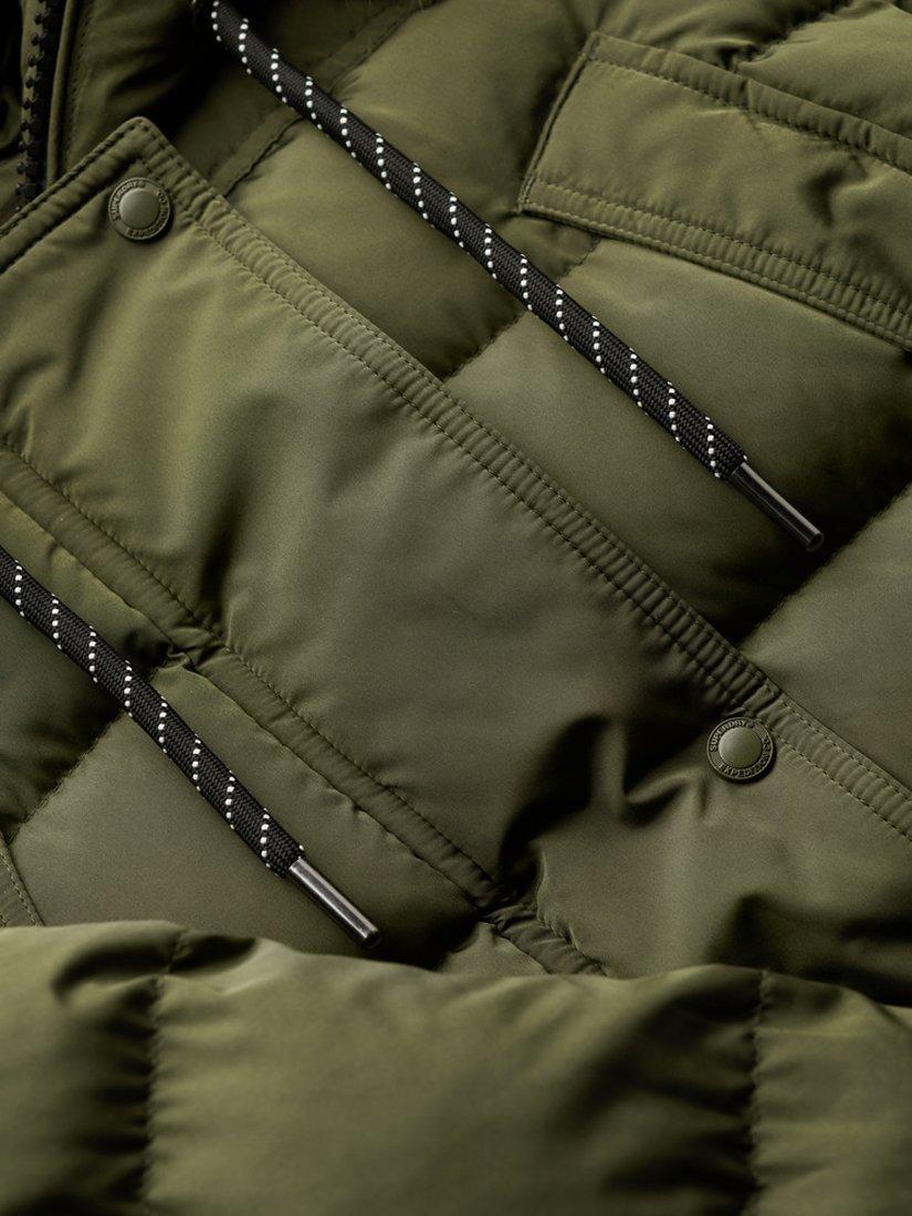 Product image 6 of 6, which shows Superdry Everest Faux Fur Longline Jacket, Army Khaki, 8