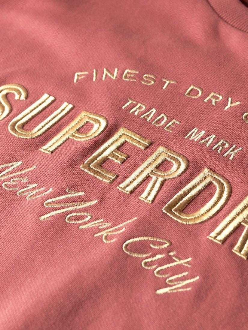 Product image 5 of 5, which shows Superdry Luxe Metallic Logo Sweat Dress, Withered Rose, 6-8