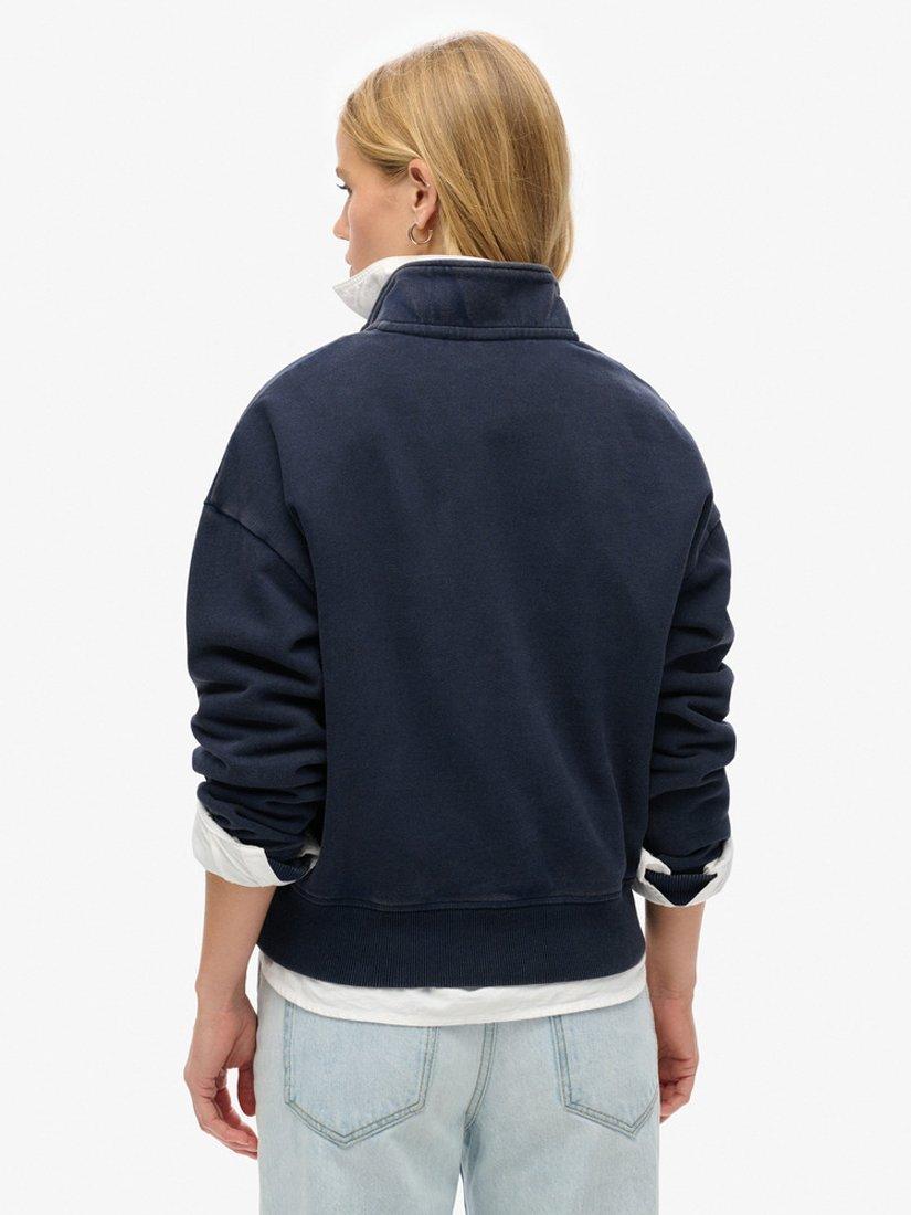 Product image 2 of 5, which shows Superdry Athletic Essentials Half Zip Sweatshirt, Rich Navy, 8