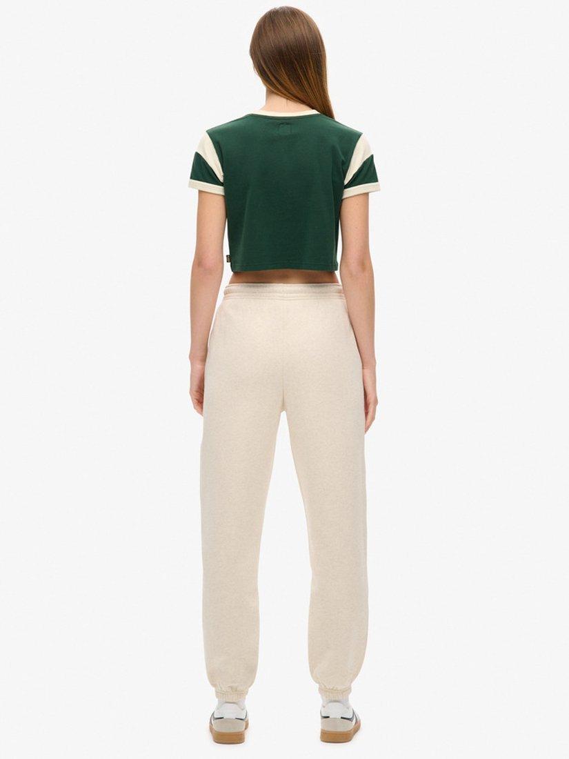 Product image 2 of 6, which shows Superdry Essential Logo Cuffed Joggers, Light Oat Marl, 8