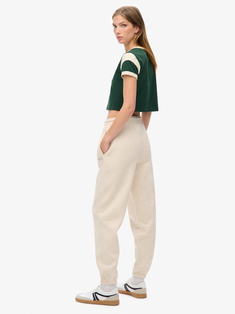 Product image 3 of 6, which shows Superdry Essential Logo Cuffed Joggers, Light Oat Marl, 8