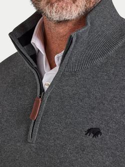 Raging Bull Classic Quarter Zip Jumper - view 2, Charcoal
