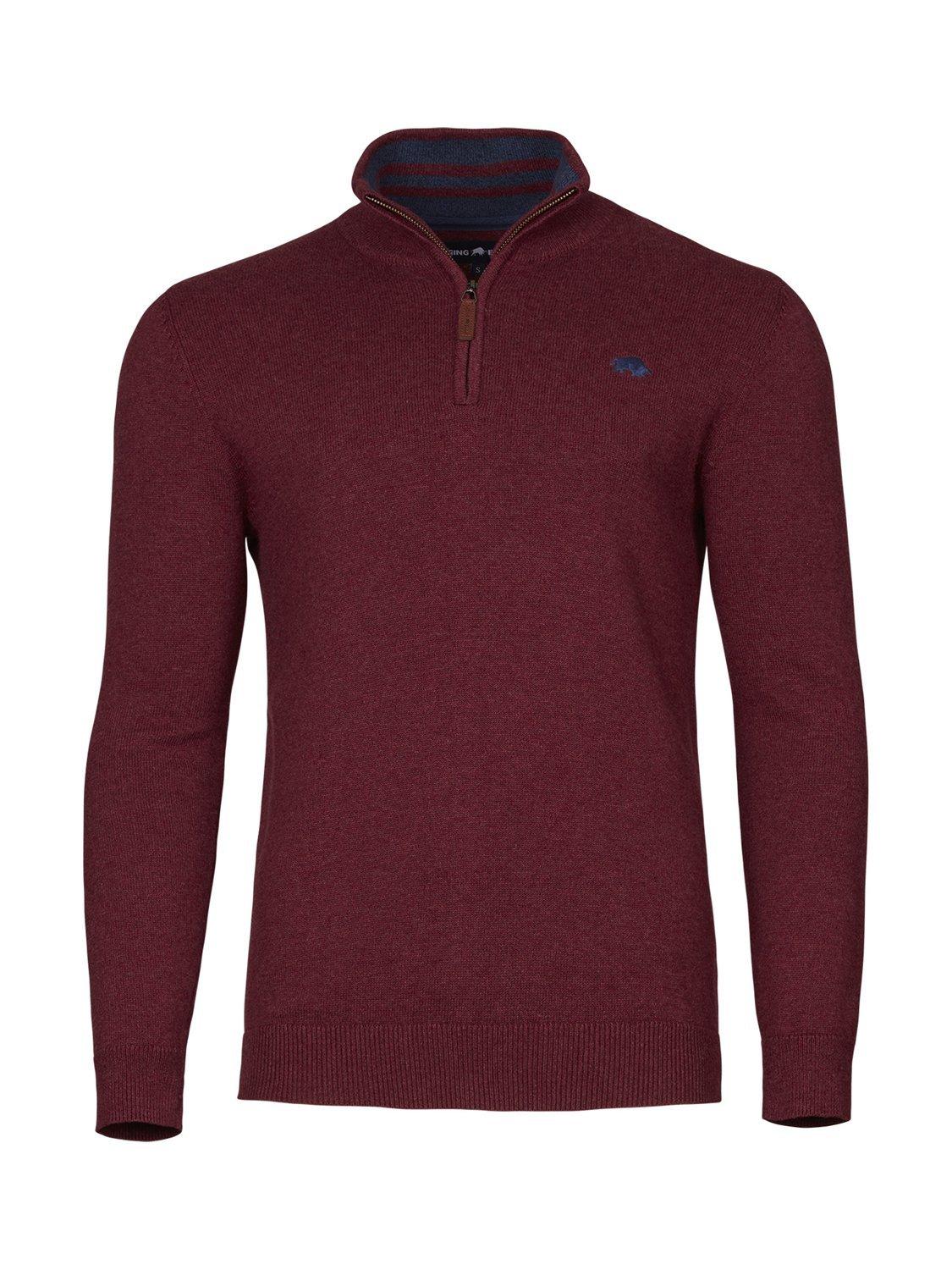 Product image 2 of 5, which shows Raging Bull Classic Quarter Zip Jumper, Burgundy, S