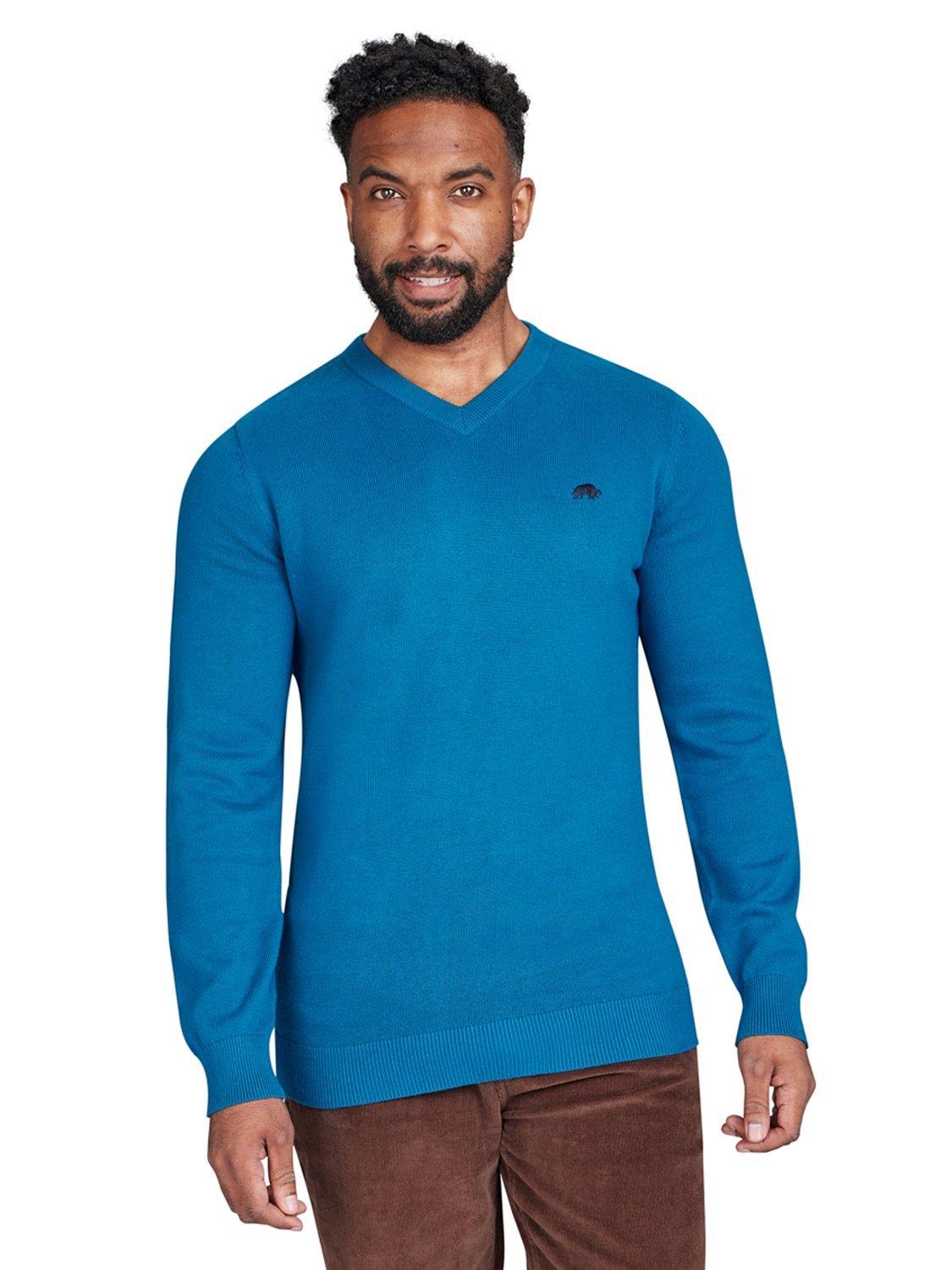 Raging Bull Classic V-Neck Jumper, Teal