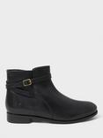 Crew Clothing Leather Buckle Ankle Boots, Black