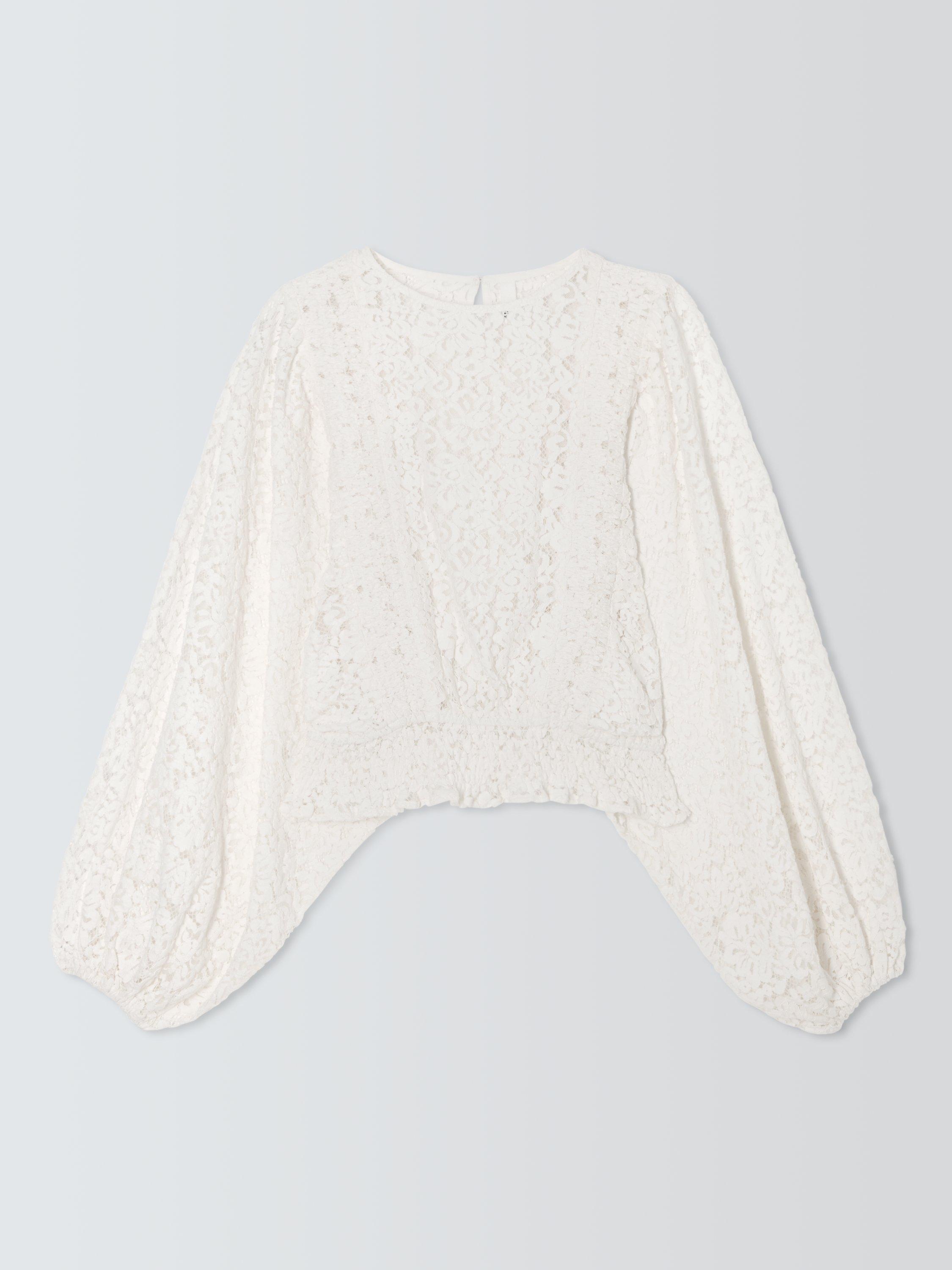 Product image 4 of 7, which shows AND/OR Caterina Lace Top, Off White, 6