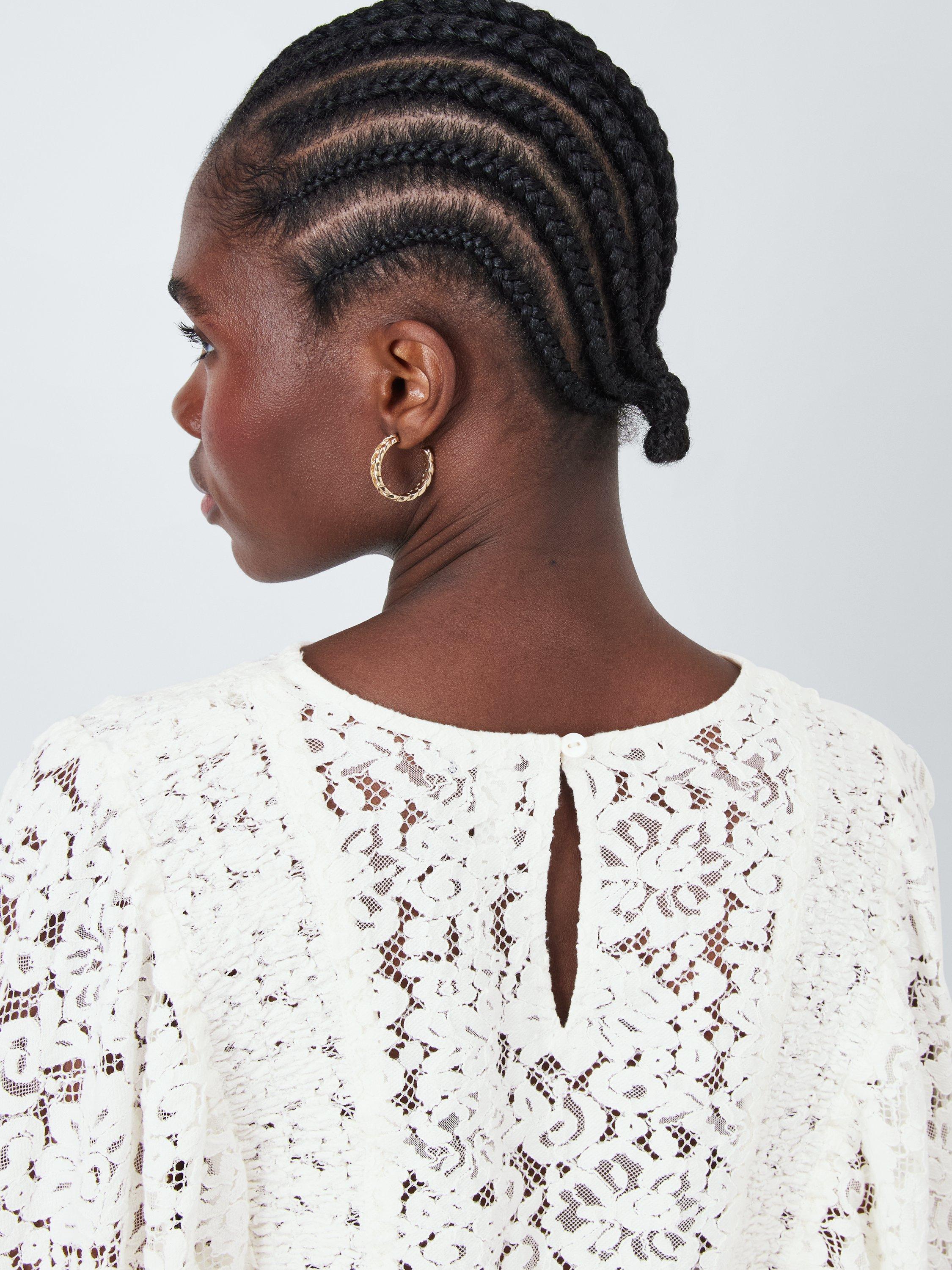 Product image 6 of 7, which shows AND/OR Caterina Lace Top, Off White, 6