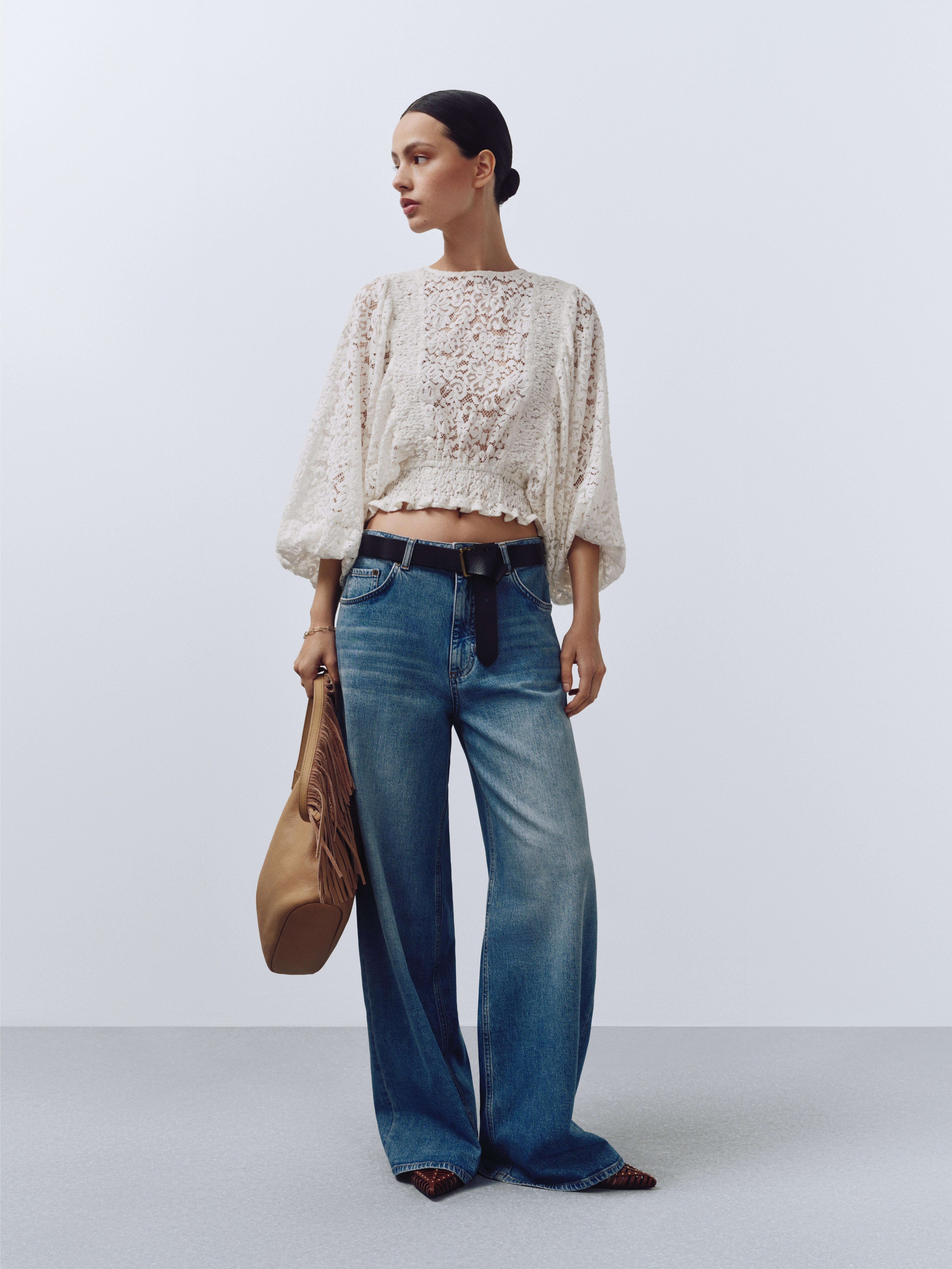 Product image 7 of 7, which shows AND/OR Caterina Lace Top, Off White, 6