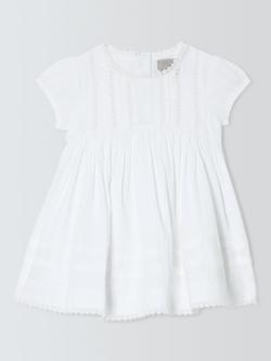 John Lewis Heirloom Collection Baby Cotton Embroidered Dress, White, White