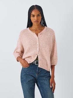 AND/OR Poppy Fluffy Knit Cardigan, Light Pinik