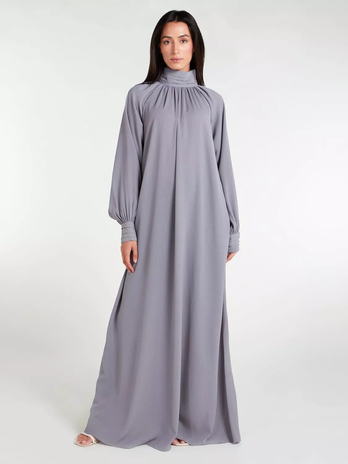 Aab Monsoon Crinkle Maxi Dress Grey