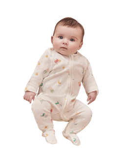 Peppa Pig Baby Printed Sleepsuit, White/Multi, Peppa Pig Print