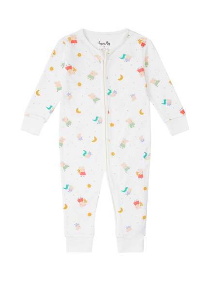 Peppa Pig Baby Printed Sleepsuit, White/Multi - view 2, Peppa Pig Print