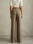 Reiss Madelyn Wide Leg Trousers, Khaki