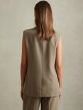 Reiss Madelyn Longline Waistcoat, Khaki