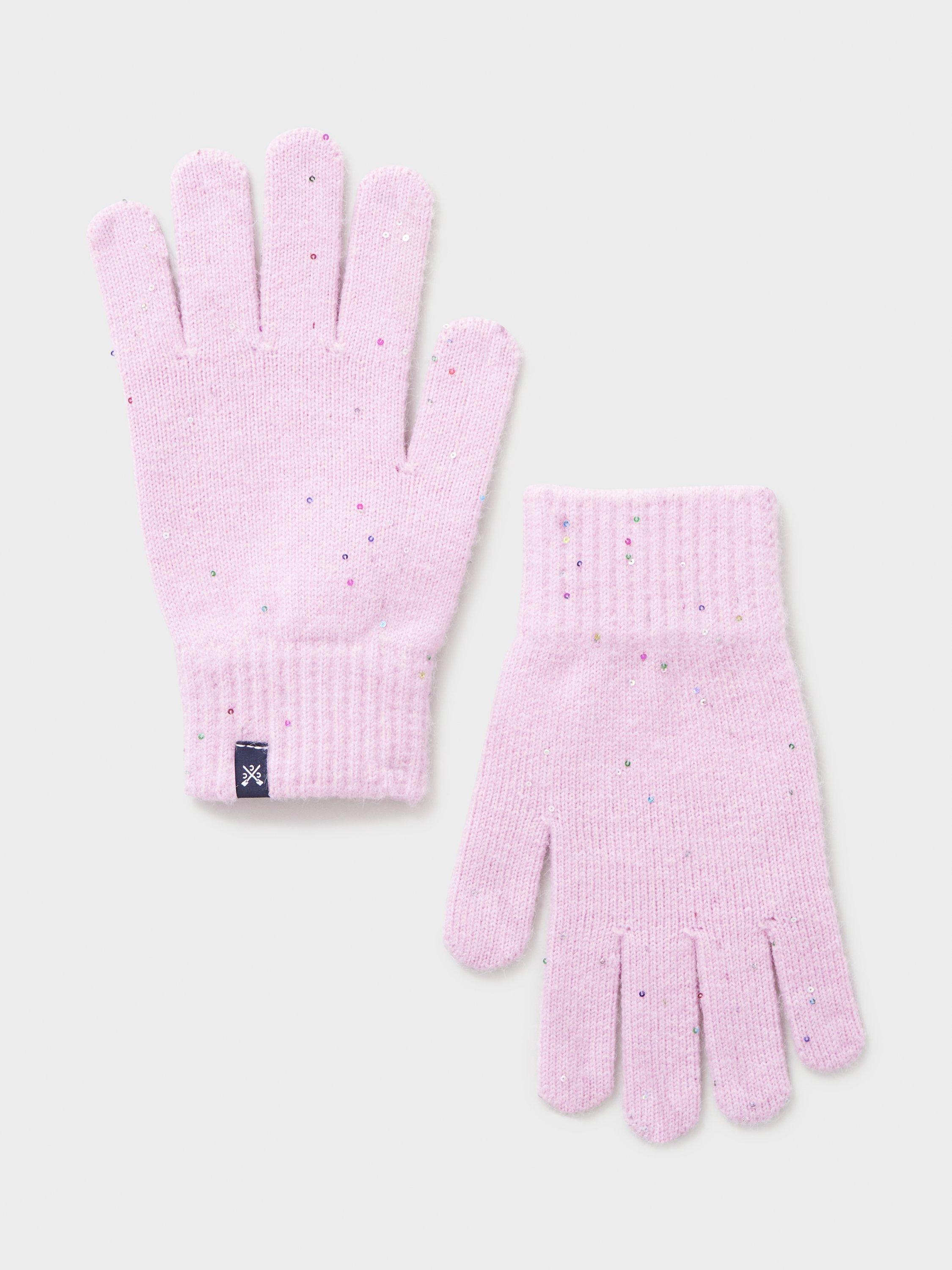 Crew Clothing Glitterball Gloves, Pink