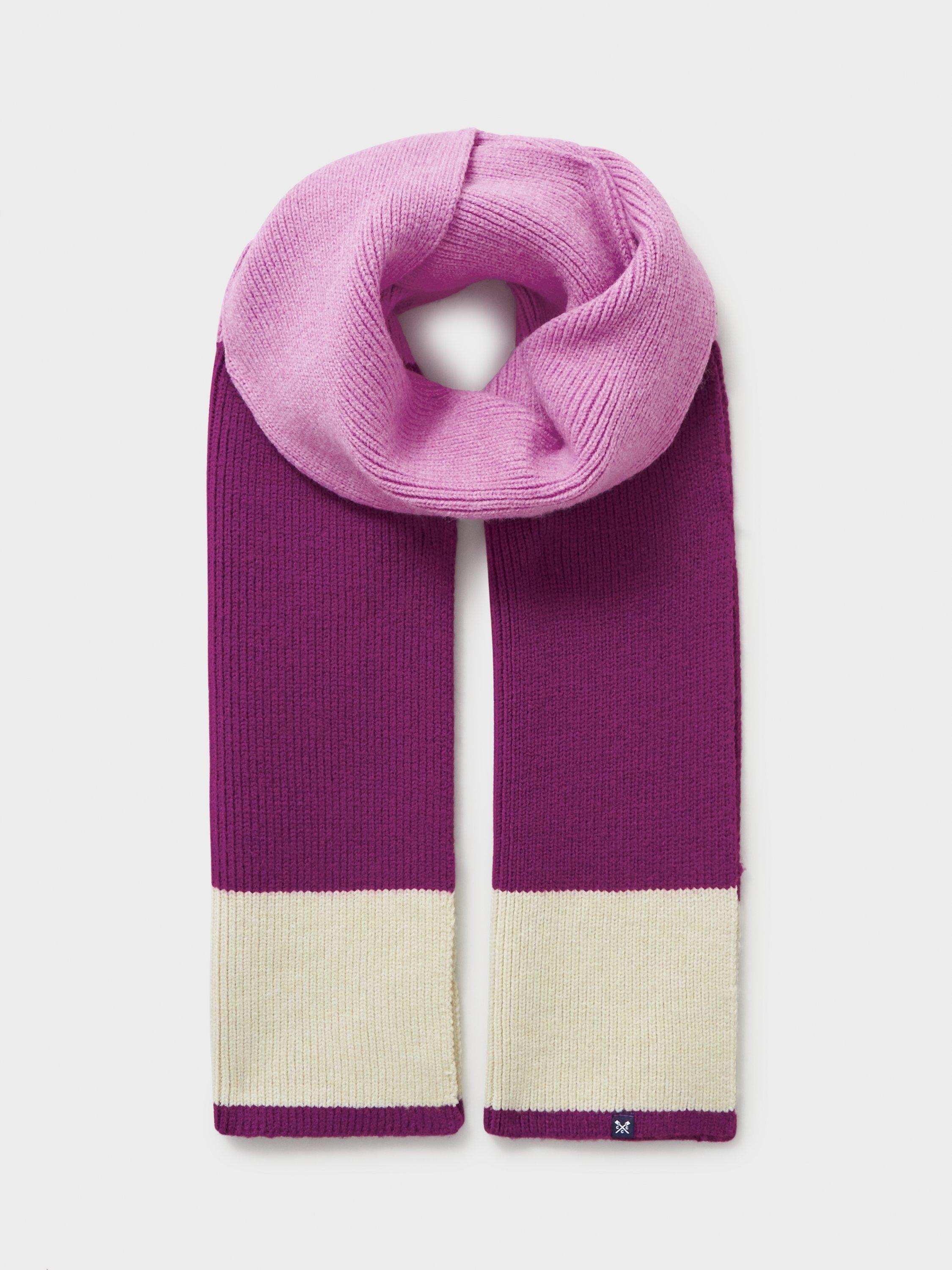 Crew Clothing Colour Block Scarf, Pastel Pink
