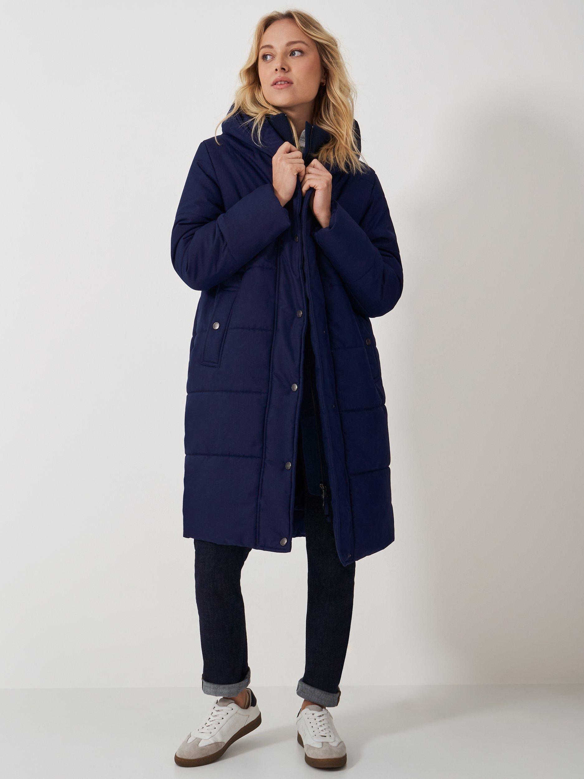 Crew Clothing Quilted Coat, Navy