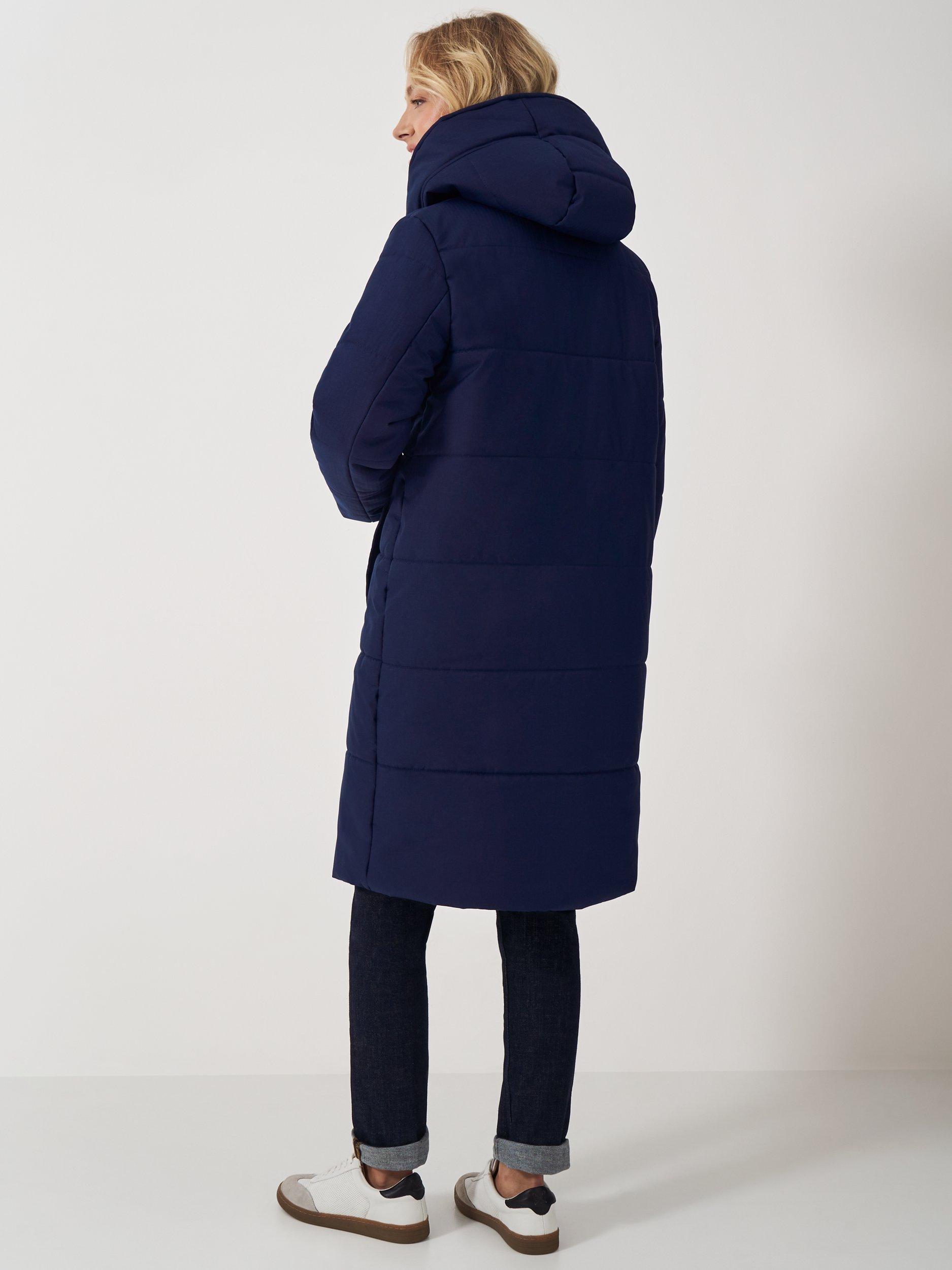 Long padded coat, removable hood