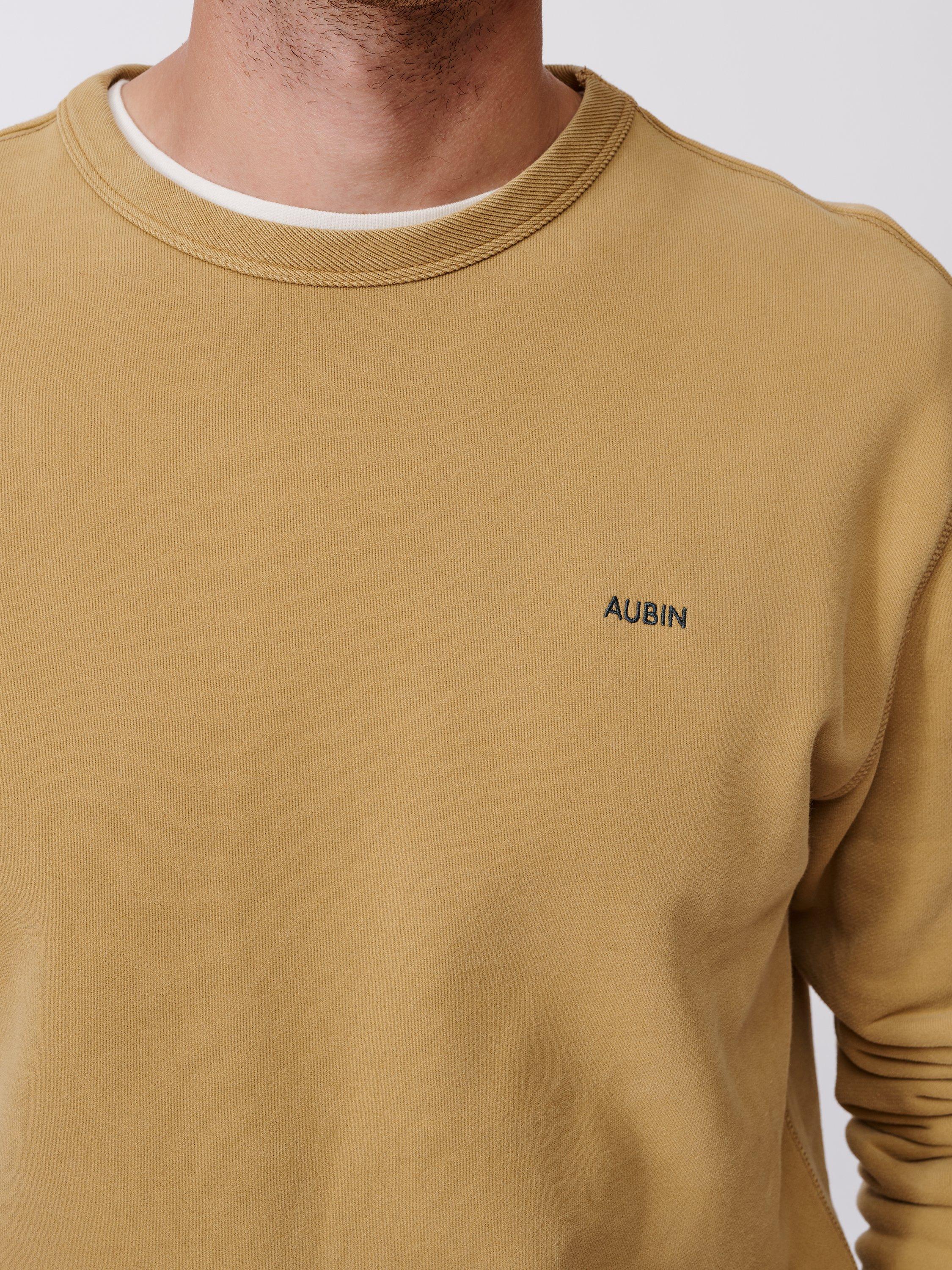 Product image 4 of 6, which shows Aubin Vestry Crew Neck Cotton Sweatshirt, Gold, XS