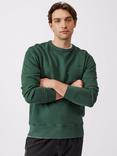Aubin Vestry Crew Neck Cotton Sweatshirt, Forest Green