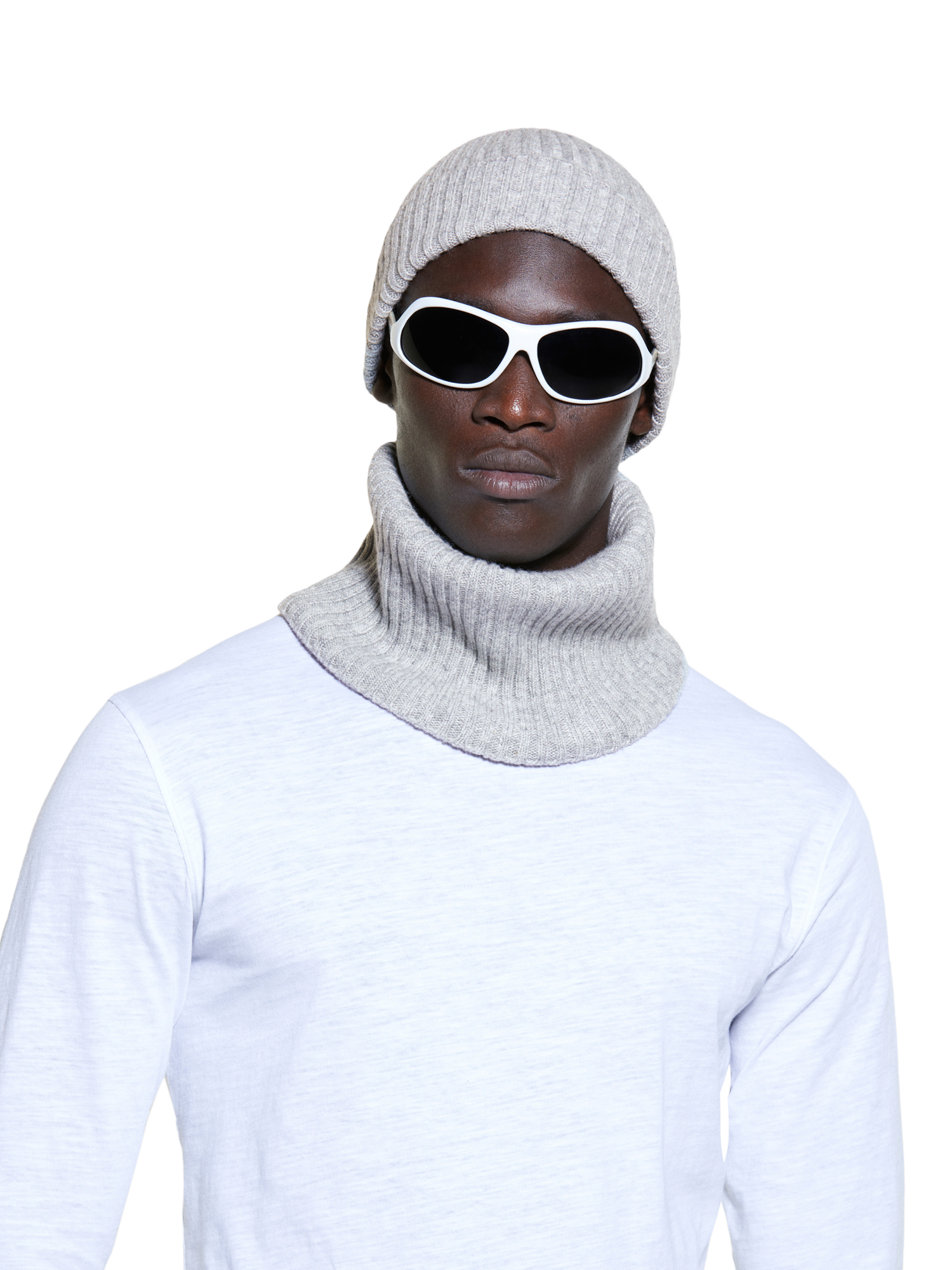Product image 1 of 2, which shows SISLEY Wool Cashmere Blend Soft Knit Beanie Hat, Grey, S