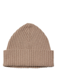 SISLEY Wool Cashmere Blend Soft Knit Beanie Hat, Beige