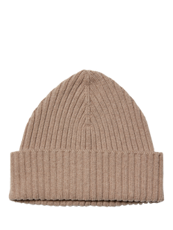 SISLEY Wool Cashmere Blend Soft Knit Beanie Hat, Beige - view 2, Beige