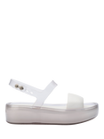 Melissa Float Platform Jelly Sandals, Clear/White