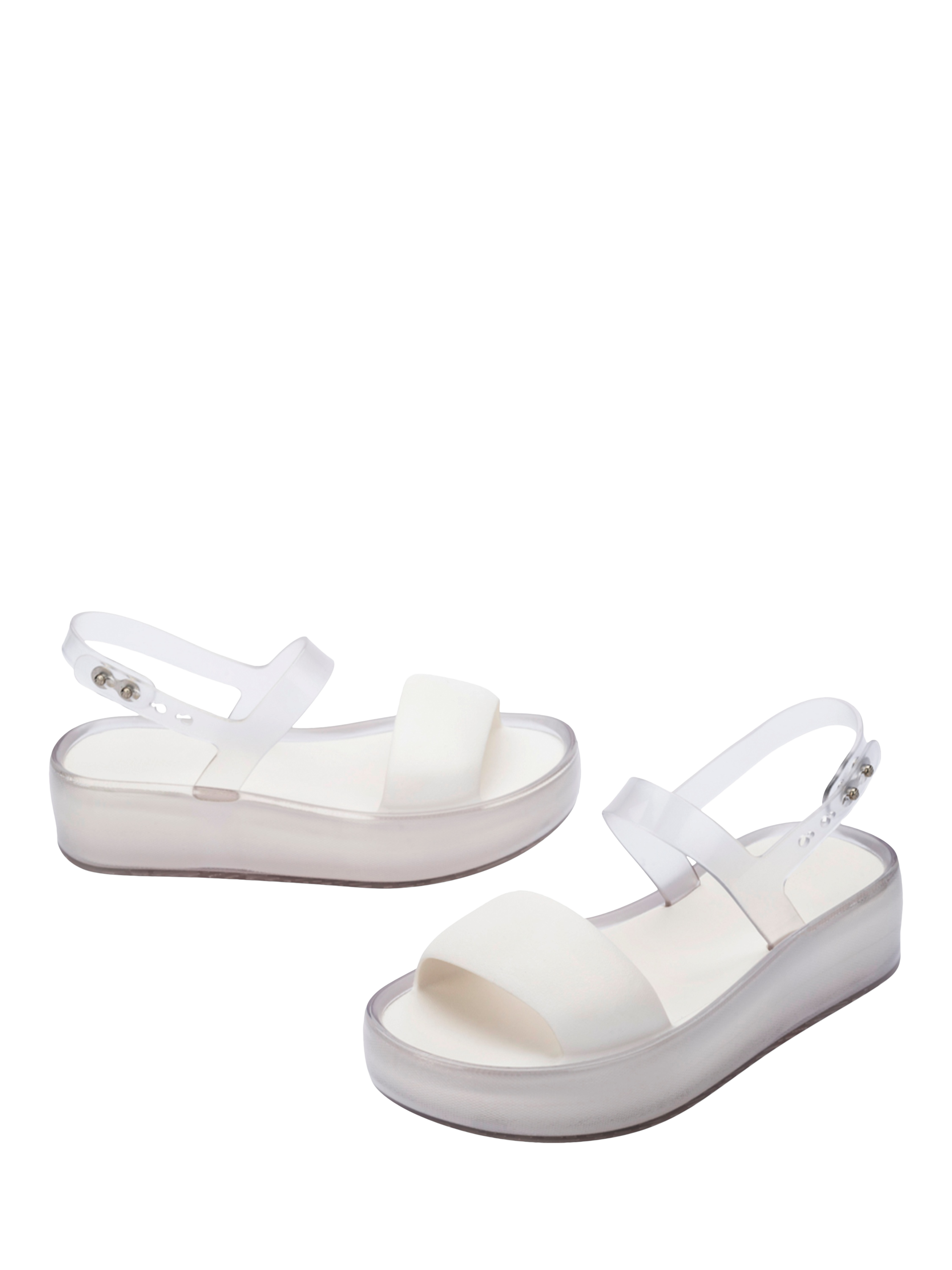 Melissa Float Platform Jelly Sandals Clear White