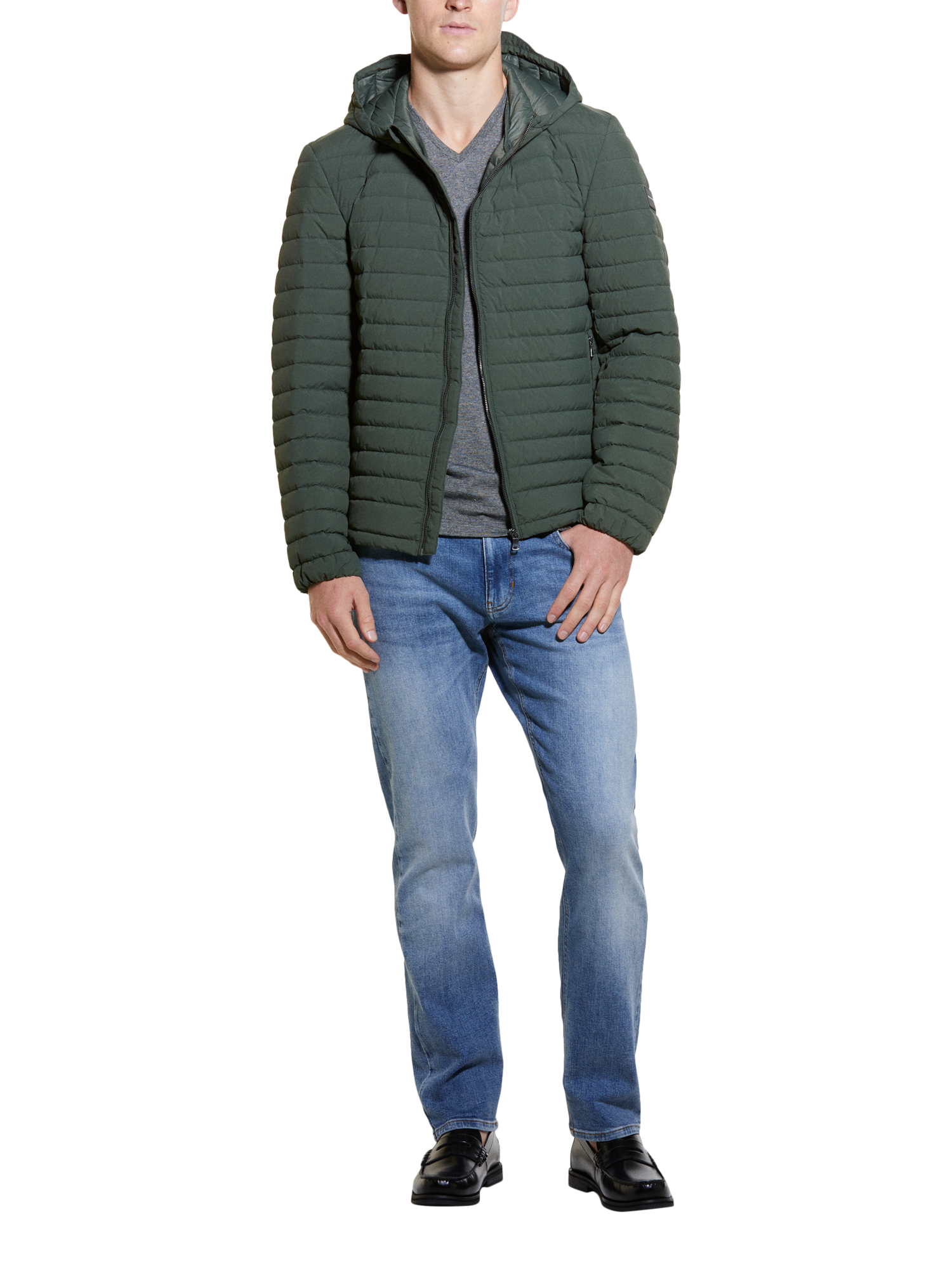 Product image 3 of 4, which shows SISLEY Hooded Puffer Jacket, Green, XXL