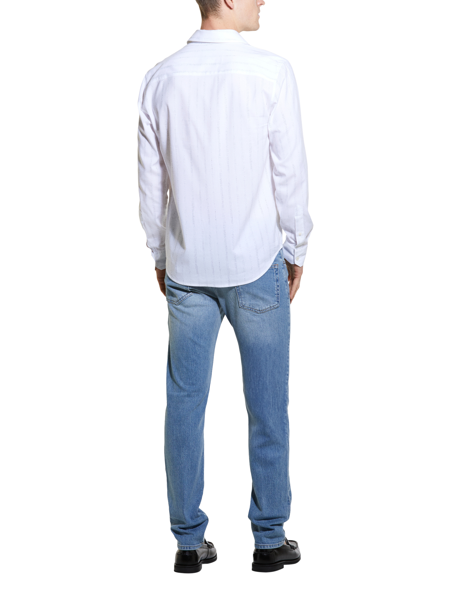 Product image 2 of 5, which shows SISLEY Stripe Regular Fit Shirt, White, S