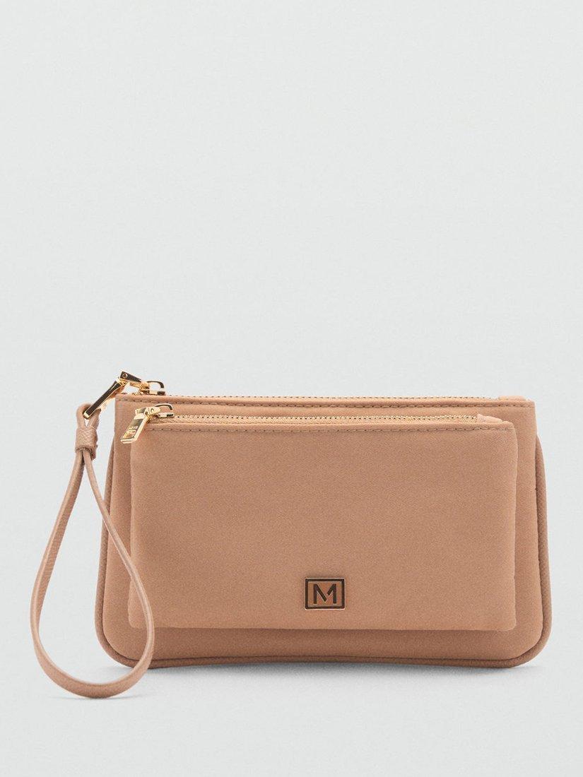 Mango Nil Wristlet Purse, Tan