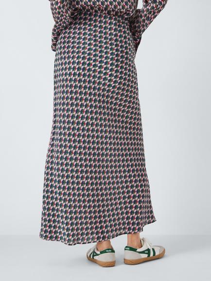 John Lewis ANYDAY Geometric Bias Cut Skirt, Geo Print - view 2, Geo Print