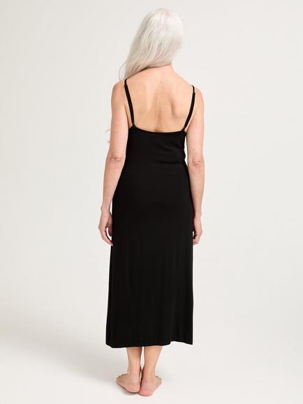 Pretty You London Bamboo Frill Chemise, Black - view 2, Black