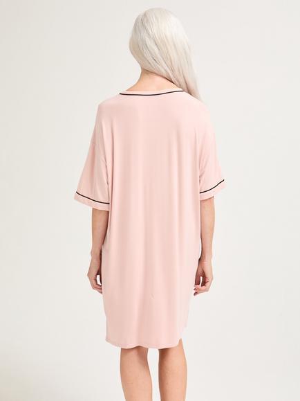 Pretty You London Bamboo Classic T-Shirt Nightdress, Pink - view 2, Pink