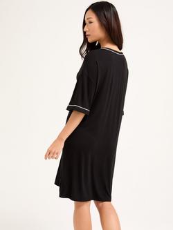 Pretty You London Bamboo Classic T-Shirt Nightdress, Black - view 2, Black