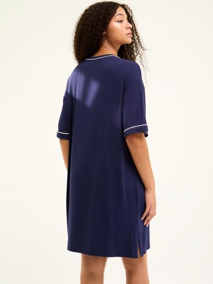 Pretty You London Bamboo Classic T-Shirt Nightdress - view 2, Midnight