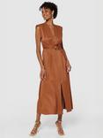 Closet London A-Line Belted Dress, Brown