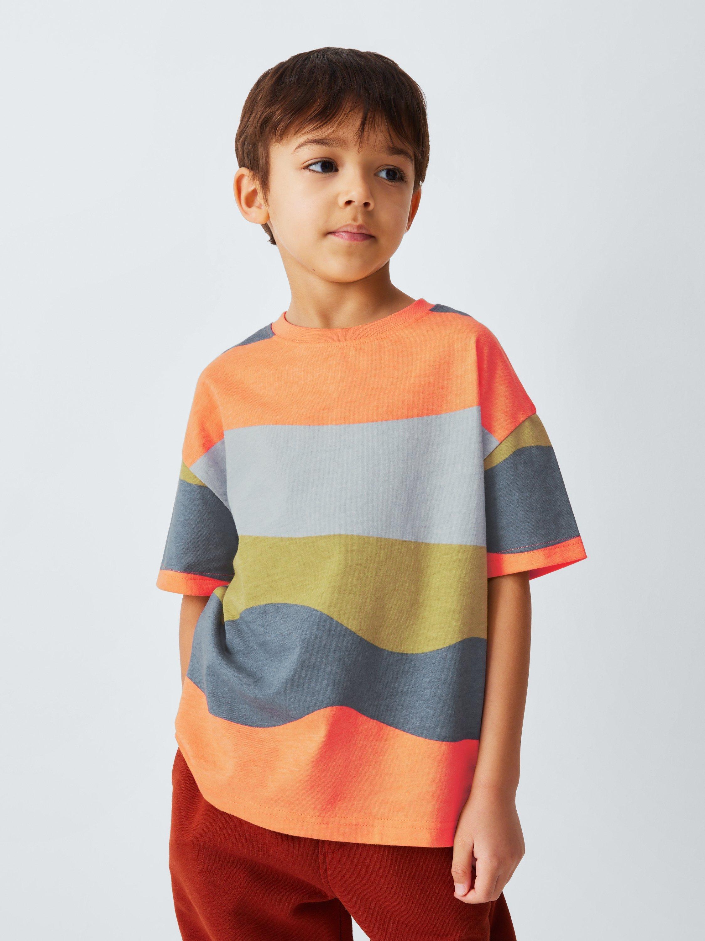 John Lewis ANYDAY Kids' Wave Stripe T-Shirt, Multi
