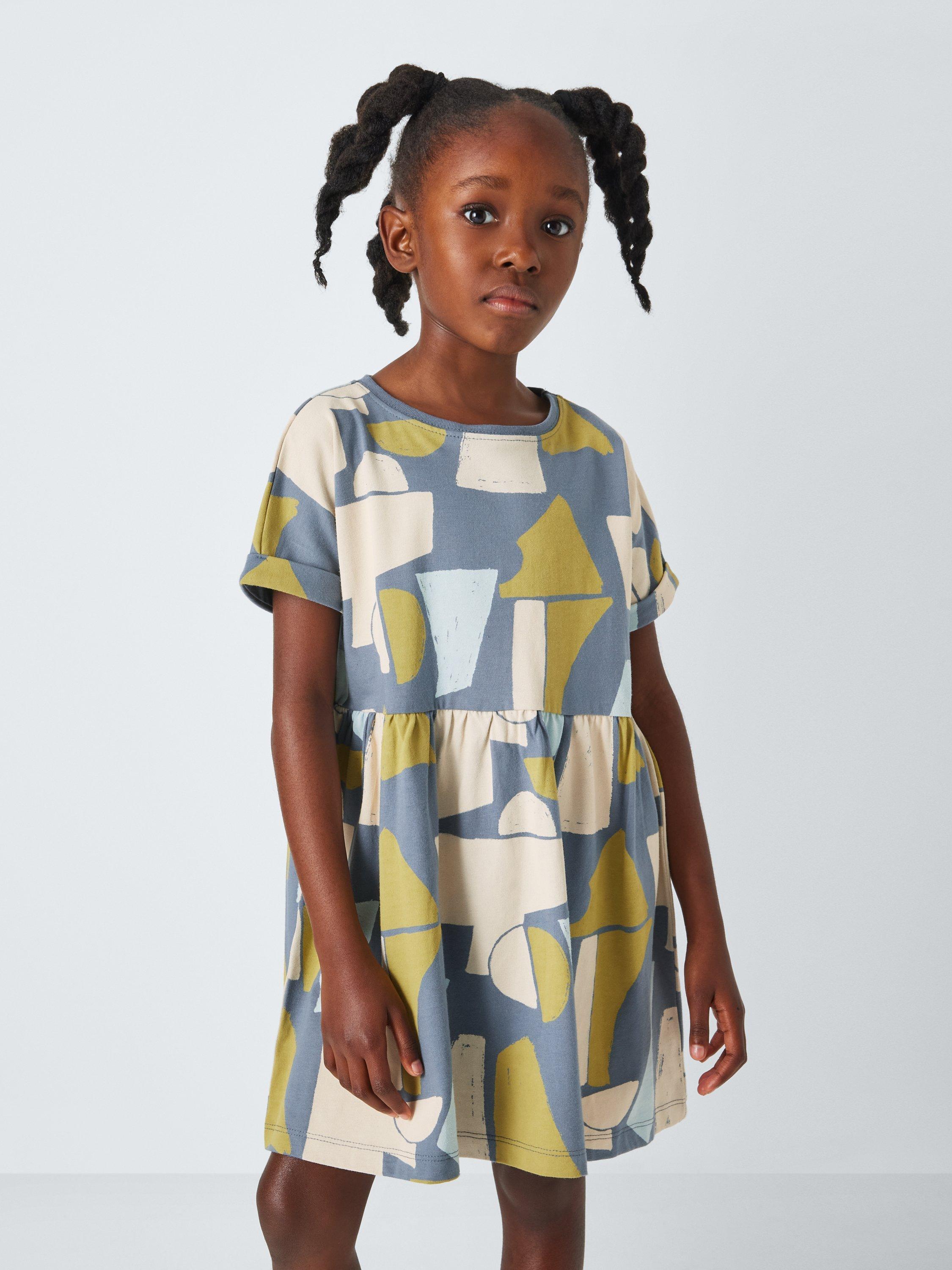 John Lewis ANYDAY Kids' Geometric Shapes Jersey Dress, Multi
