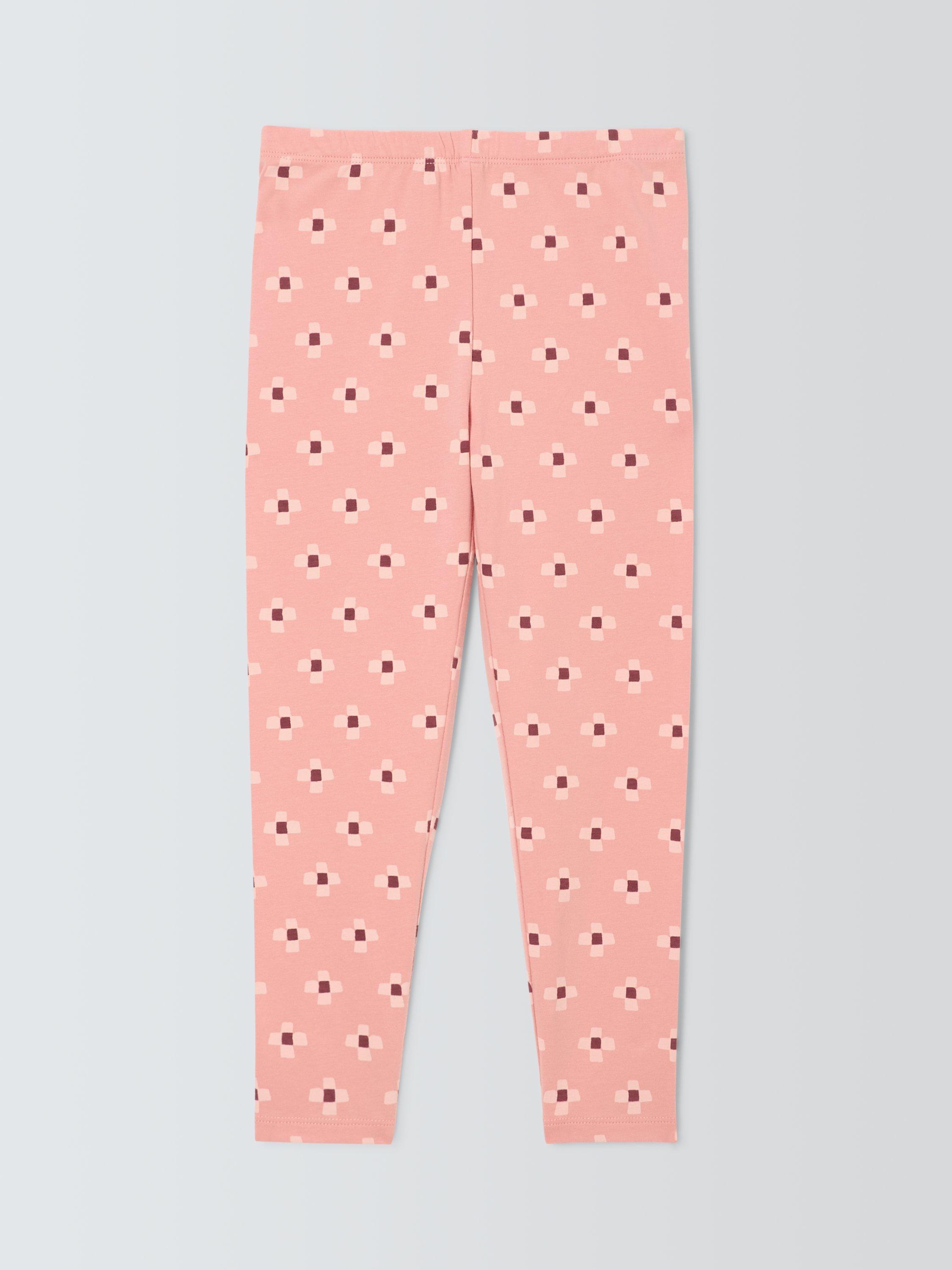 Product image 3 of 7, which shows John Lewis ANYDAY Kids' Tile Print Leggings, Pink/Multi, 2 years