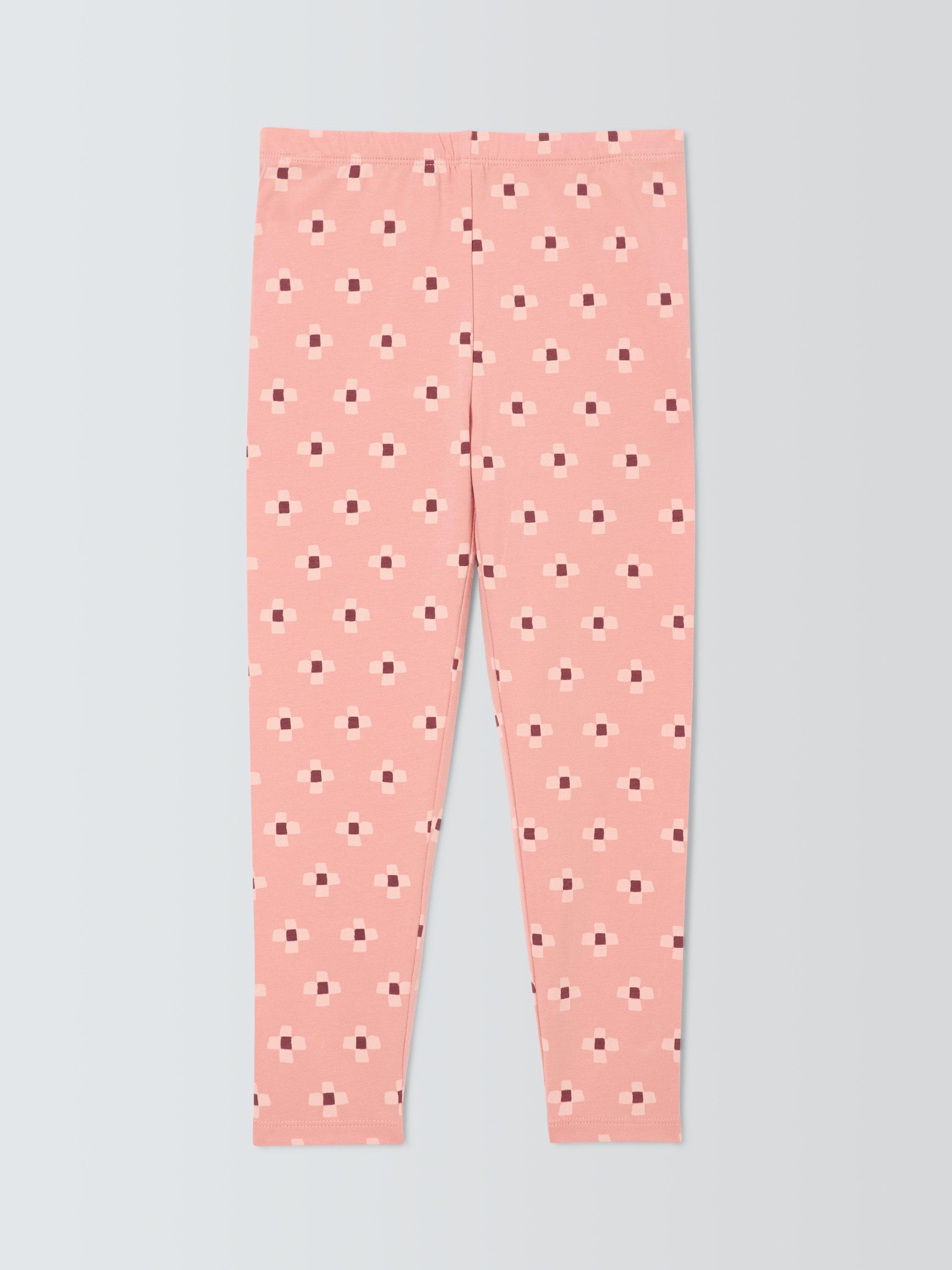 Product image 6 of 7, which shows John Lewis ANYDAY Kids' Tile Print Leggings, Pink/Multi, 2 years