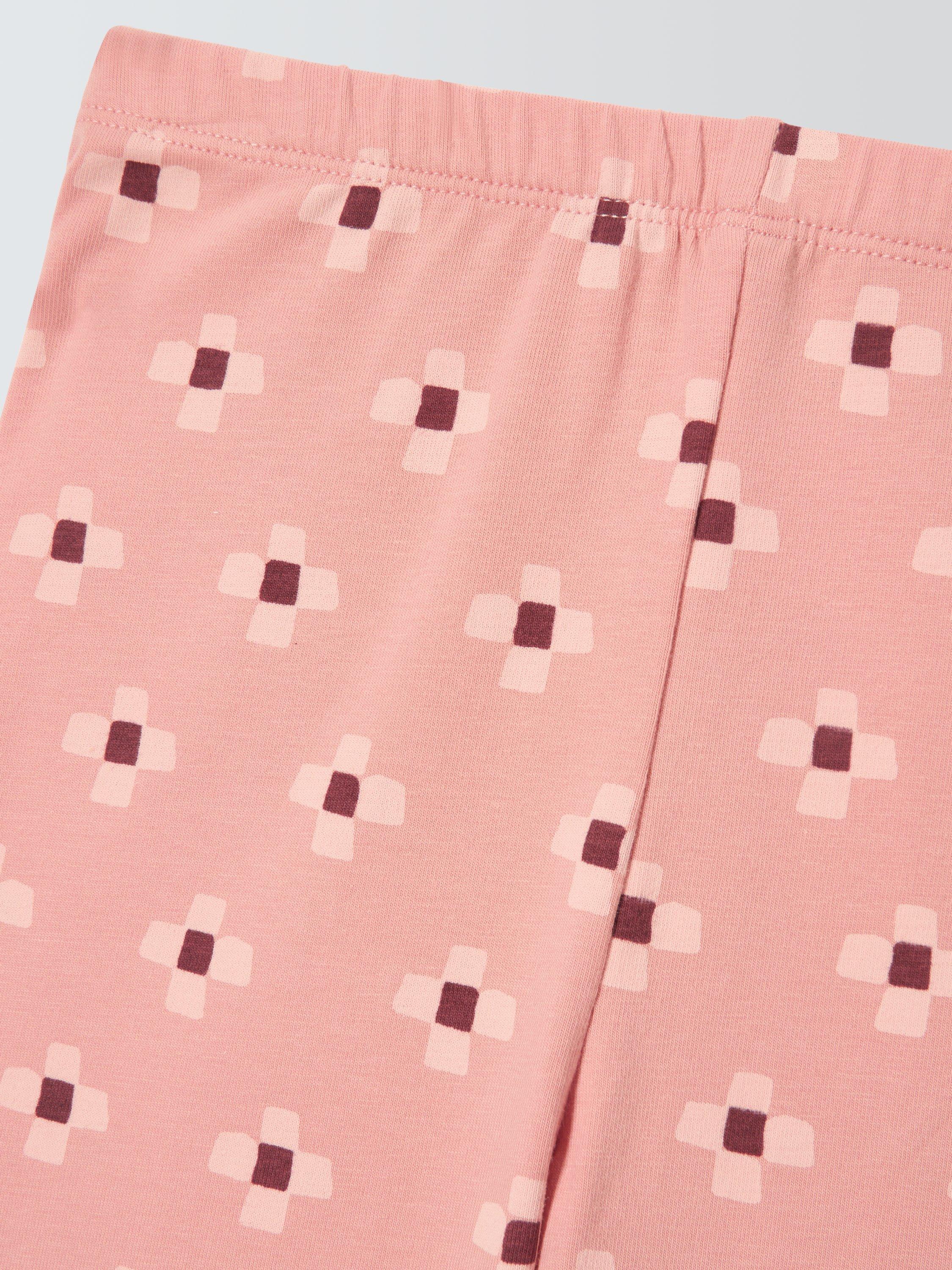 Product image 7 of 7, which shows John Lewis ANYDAY Kids' Tile Print Leggings, Pink/Multi, 2 years