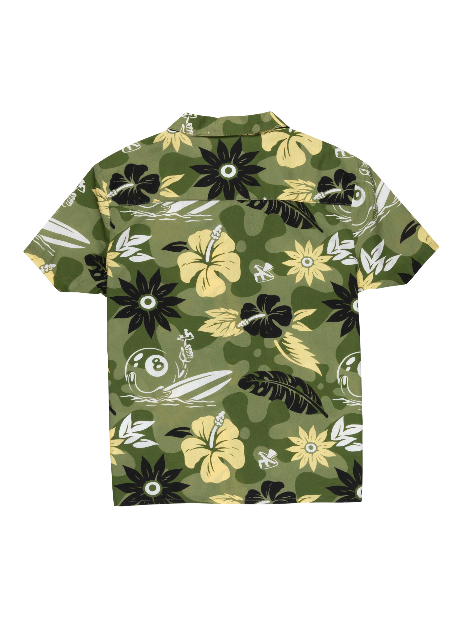 Product image 4 of 4, which shows Santa Cruz Kids' Cotton Floral Short Sleeve Shirt, Iguana, 6-8 years
