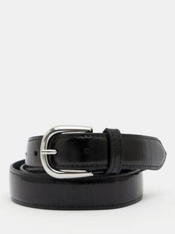 HUSH Polly Patent Leather Belt, Black
