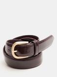 HUSH Polly Patent Leather Belt, Dark Red